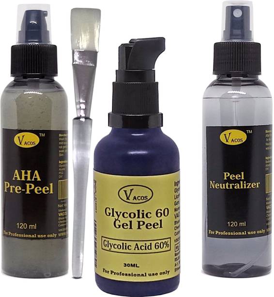 VACOS Glycolic 60 Gel Peel Glycolic Acid 60% 30 ml with Pre Peel Neutralizer Brush