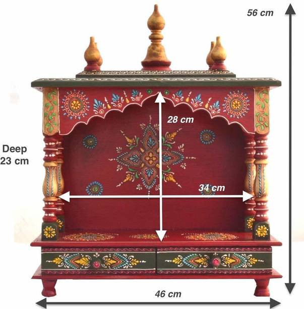 monika art Solid Wood Home Temple