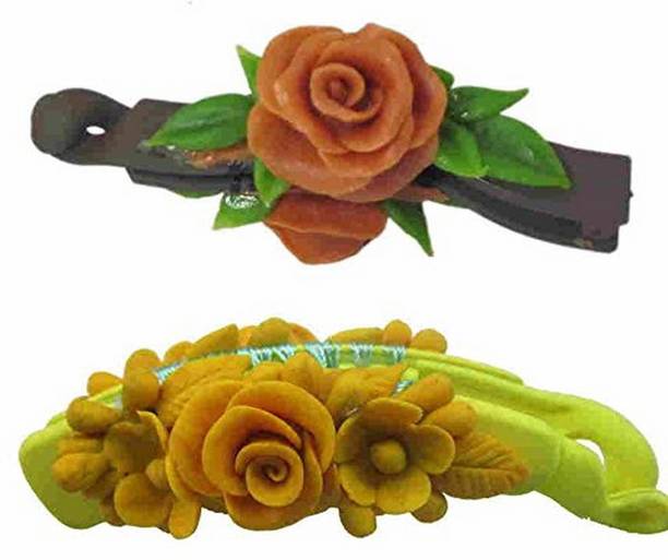 Unique Indian Crafts Hand made Banana Clip With Flower (SKU-UIC-BANANACLIP-43) Banana Clip