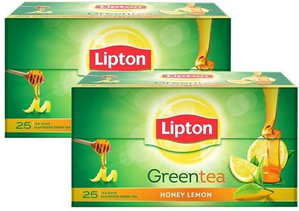 Lipton Green Tea, Honey Lemon - Pack of 2 ( 2x25 Tea Bags) Green Tea Bags Box
