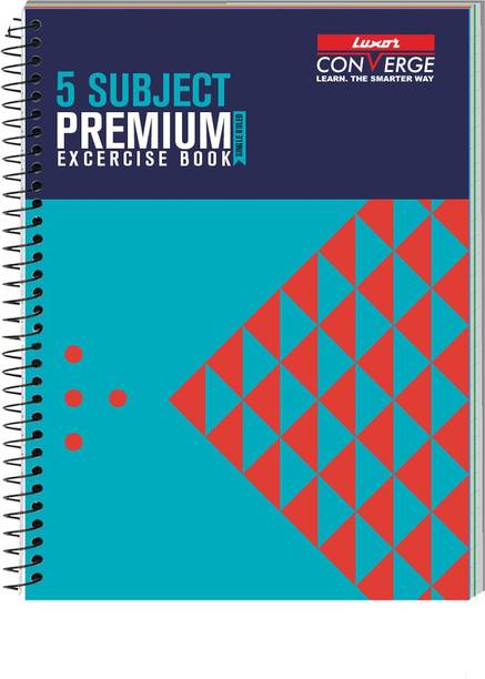 LUXOR 20703Exercise book 6 Sub,300 Pg,18cm*24cm Regular Notebook Ruled 300 Pages (Black)