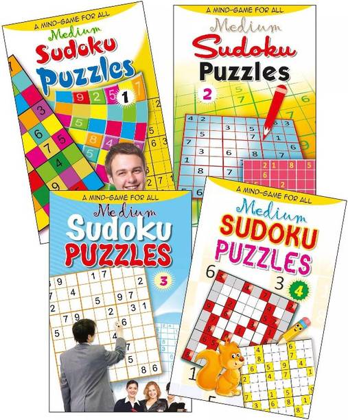 Set Of 4 Sudoku Puzzles Books Medium