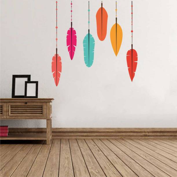 Flipkart SmartBuy 85 cm Wall Decals ' Multi-Color Feathers ' Self Adhesive Sticker