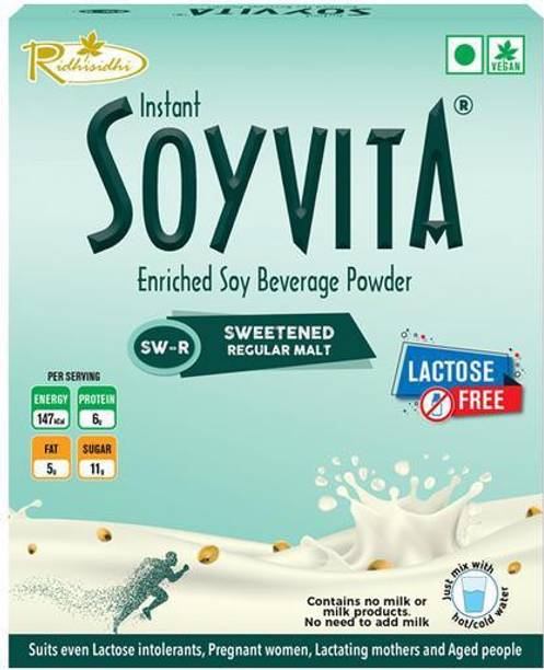 SOYVITA SWEETENED REGULAR MALT - 200 Gms प्लांट-बेस्ड प्रोटीन