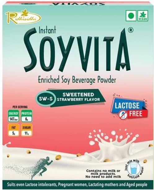 SOYVITA SWEETENED STRAWBERRY - 500 Gms Plant-Based Protein