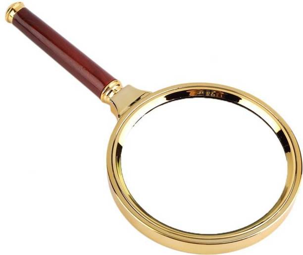 Sukot Magnifier glass 10 Magnification Magnifying Glass 60 MM Retro Pattern Gold Metal Frame Zooming Glass