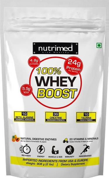 nutrimed 100% Whey Boost 2 lbs (with Enzymes) Whey Protein