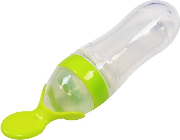 VBaby BPA Free Squeeze Style Bottle Feeder with Dispensing Spoon for Infant Newborn Toddler 120ml  - Silicone