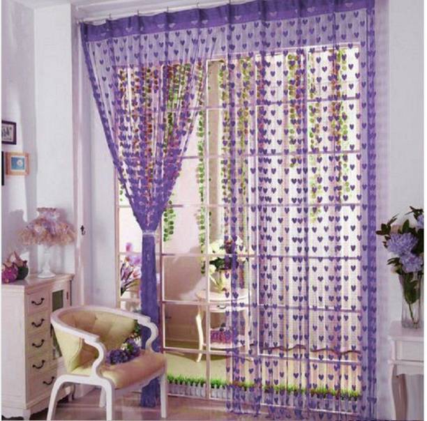 Panipat Textile Hub 210 cm (7 ft) Net Door Curtain (Pack Of 2)