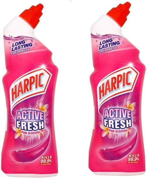 Harpic Active Fresh Pink Blossom Flor Tropical 750ml Pack Of 2 Floral Liquid Toilet Cleaner
