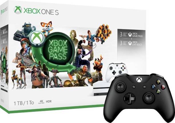 MICROSOFT Xbox One Slim 1 TB with Xbox Starter Bundle (3 Months Xbox Game Pass and Xbox Live Gold)