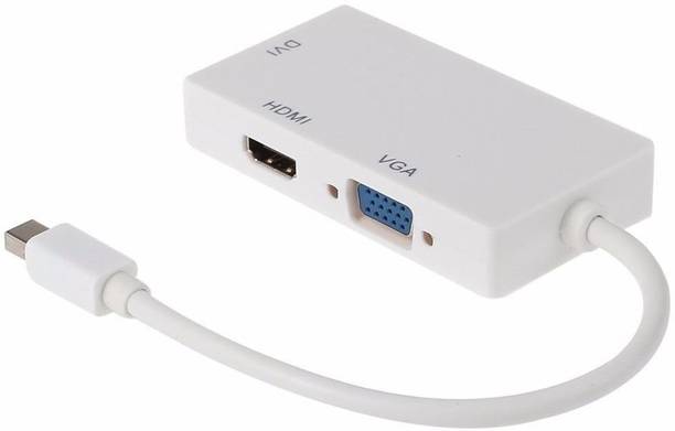 Nsinc  TV-out Cable 1080P 3 in 1 Thunderbolt Gold Plated Mini DisplayPort MALE TO VGA DVI HDMI-FEMALE Converter Cable HDMI Adapter For Macbook Macbook Pro Macbook Air (White/Black)