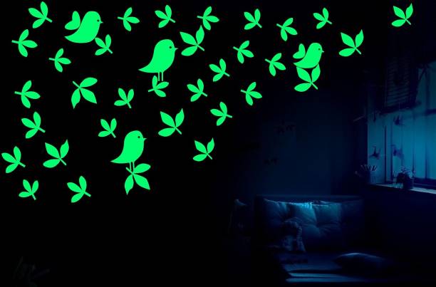 DreamKraft 25 cm Bird Radium Night Glow Wall Sticker Glow in the Dark Sticker