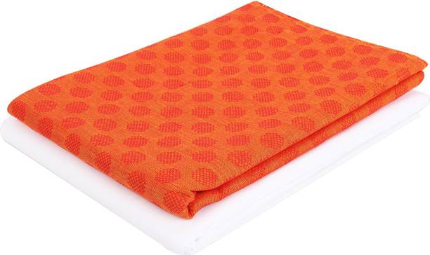 Unstitched Cotton Blend Kurta & Churidar Material Solid, Self Design