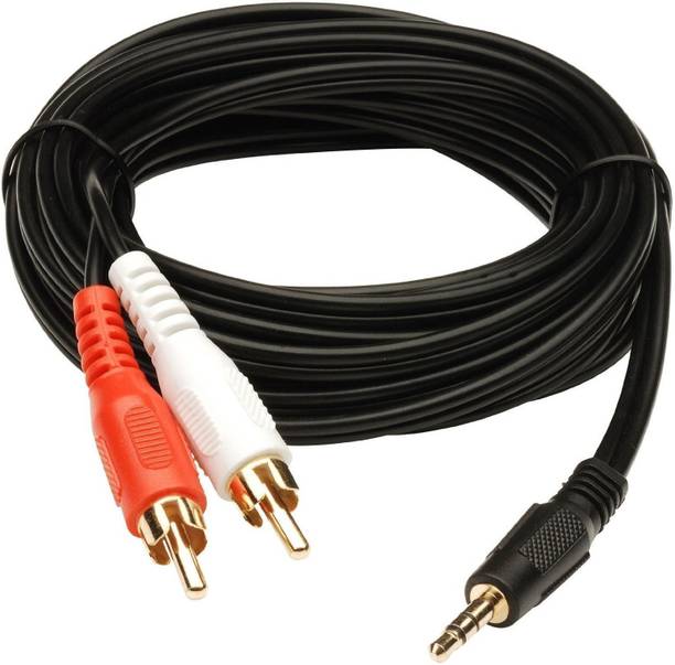 Bhani  TV-out Cable 3.5mm Stereo Audio Male to 2RCA Male (EP to 2RCA) 3 Yards - Connects Mobile and Home Theater