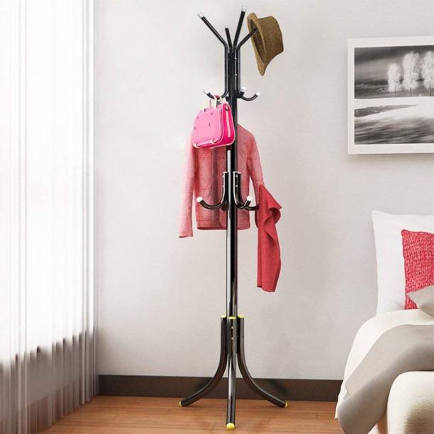 Ada Wrought Iron Coat Rack Hanger Creative Fashion Bedroom for Hanging Clothes Shelves, Wrought Iron Racks Standing Coat Rack (Black) Metal Coat Stand
