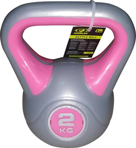 COUGAR Kettlebell , Plastic Kettlebell 2 Kg , Kettle Bells For Fitness Strength Stamina Grey Kettlebell
