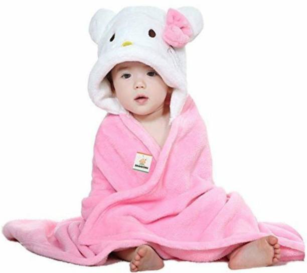 BRANDONN White, Pink Free Size Bath Robe