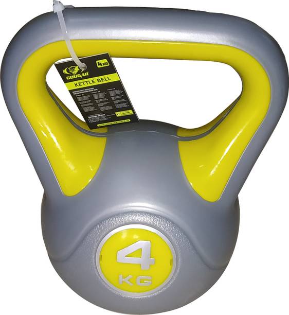 COUGAR Kettlebell , Plastic Kettlebell 4 Kg , Kettle Bells For Fitness Strength Stamina Grey Kettlebell