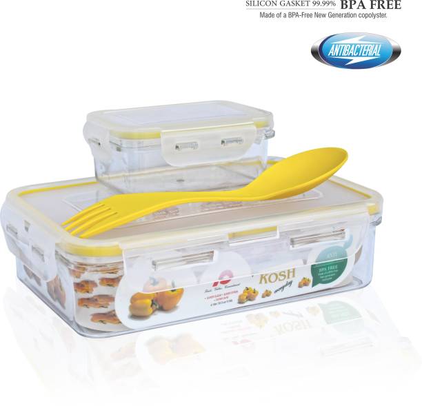PEARL Air tight BPA Free Lunch Box set with spoon/fork 2 Containers Lunch Box