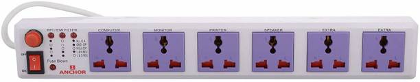 ANCHOR Power Strip 6 Way with Single Switch 6  Socket Extension Boards