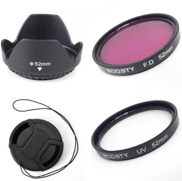 BOOSTY Lens Hood (52 mm, Black) new name is- BOOSTY COMBO 52mm Flower Shape Lens Hood For Nikon D3200 D40 D3000 D5100 D3100 D60 D5000 18-55mm f/3.5-5.6. Lens Hood + uv filter+ lens cap and fld filter( pack of 4)  Lens Hood