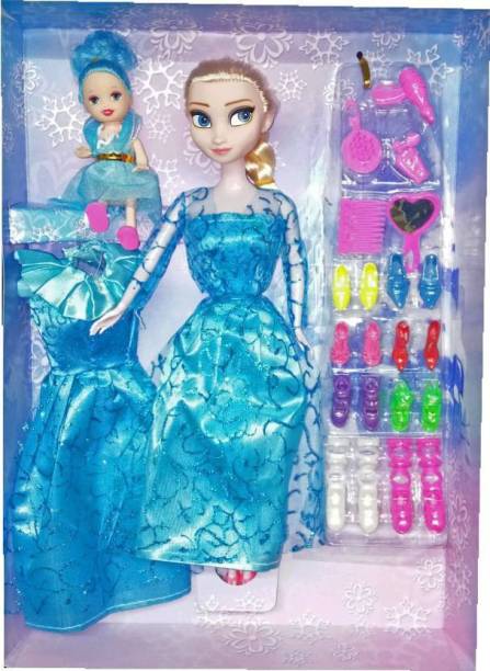 WHITE POPCORN Princess Elsa Fashion Doll With baby doll