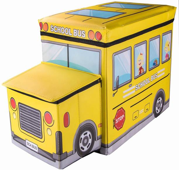 GTC Portable & Foldable Laundry Box Folding/Sitting 57X32X25cm (School Bus) Stool