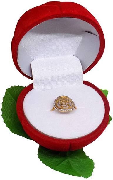 INAAYA Velvet Red Rose Ring Box For Women, Girls & Loved Ones, Single Box Without Ring, Pack Of 1 Ring Storage Box Vanity Box