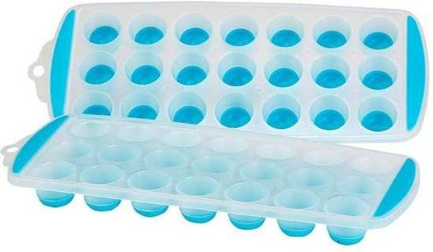 HighClaire Pop Up Ice Cube Tray, Soft Easy pop up mechanism, Stackable Design Ice Cube Tray (Multicolor) Plastic Ice Cube Tray Set (Pack of 2 Multicolor Plastic Ice Cube Tray