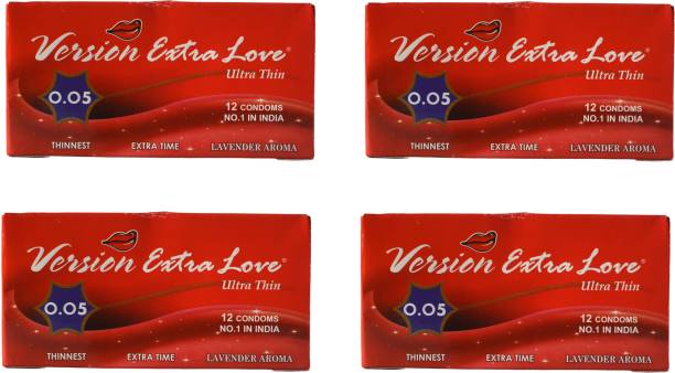 Version Male Condom Extra Love Ultra Thin 0.05 Lavender Flavor Condom