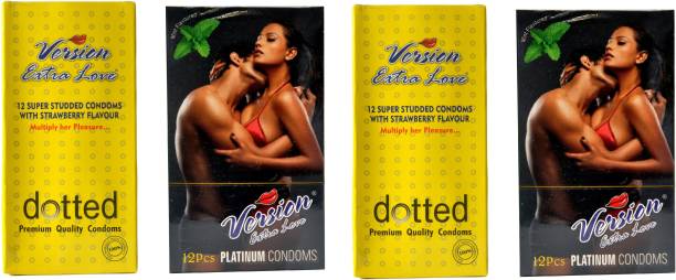 Version Male Condom 2 Extra Love Dotted Condom