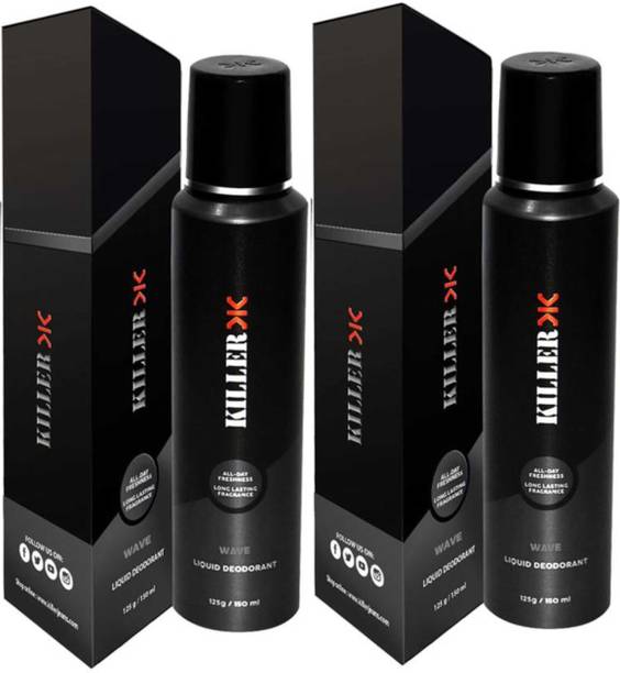 किलर Wave (150ml Each) डिओडोरेंट स्प्रे  -  पुरुषों और महिलाओं के लिए