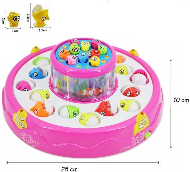 SALEOFF Musical Fish Catching Game Big with 26 Fishes, 4 Pods & 3D Lights-706