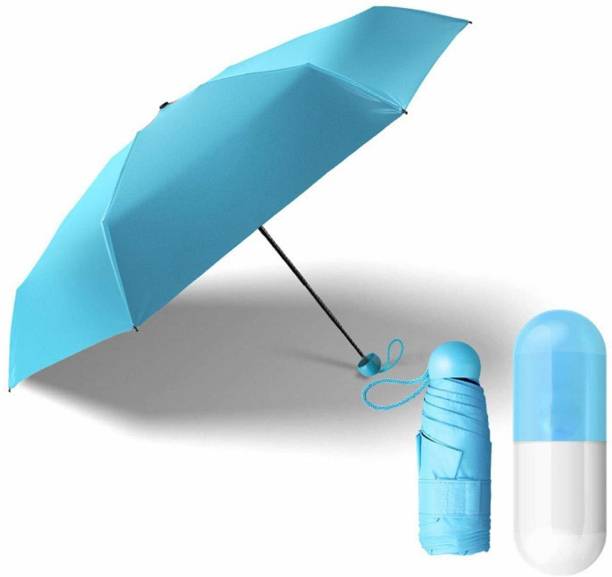 CLOMANA Pocket Umbrella Ultra Light Mini U 5 Folding Compact withCapsule Case (BLUE) Umbrella