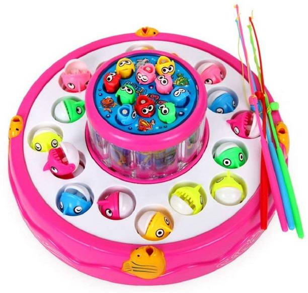 SALEOFF Musical Fish Catching Game Big with 26 Fishes, 4 Pods & 3D Lights-347