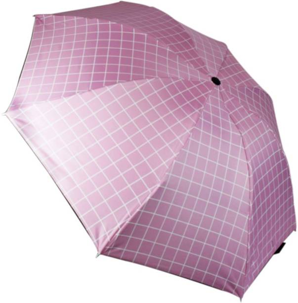 KEKEMI UMB017_04 3 Fold Check Windproof Travel Umbrella