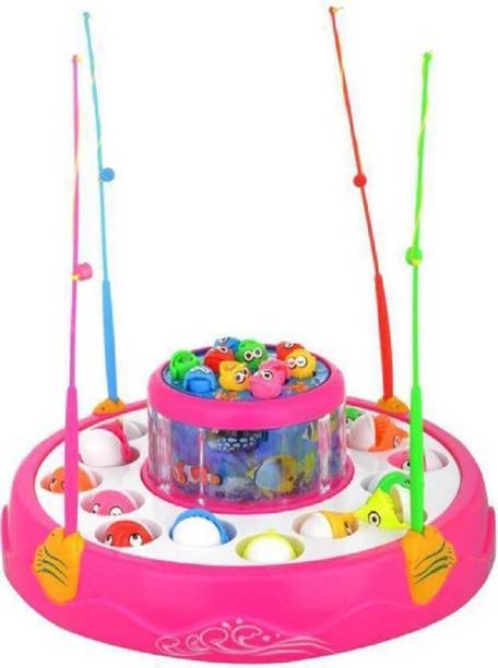 SALEOFF Musical Fish Catching Game Big with 26 Fishes, 4 Pods & 3D Lights-146
