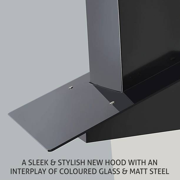 Glen CH6077BL60 Wall Mounted Black 1000 CMH Chimney