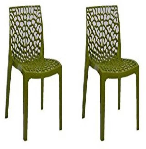 Supreme Web Set of 2 Chairs, Mehendi Green Plastic Cafeteria Chair