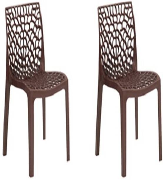 Supreme Web Set of 2 Chairs, Globus Brown Plastic Cafeteria Chair