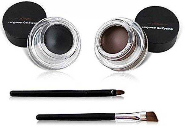 Rabcom Black and Brown Gel Eyeliner With brush 32 g (Brown, Black) 32 g