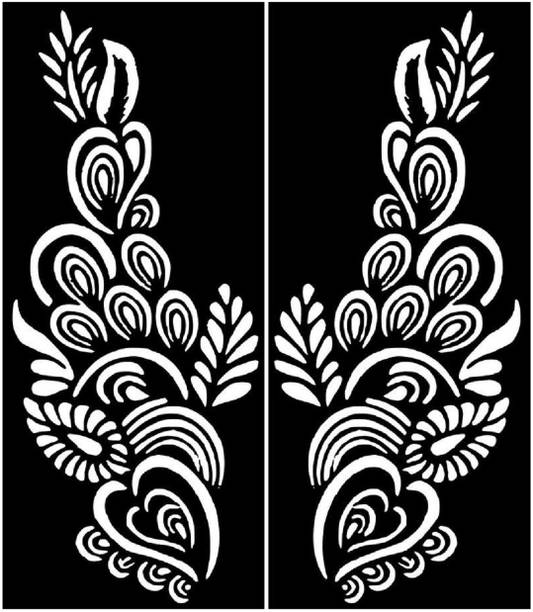 IVANA'S Henna Tattoo Stencil (Set of 2) Temporary (Design-82)