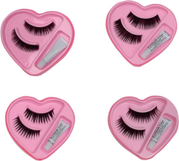 Beautica Super Polyester Fashion Eyelashes Thick Eye Lashes with Glue Stick