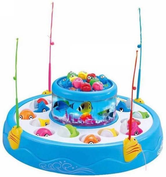 Aurawings.in Colorful Water Fishing Game Toy with Music & Light for Kids Party & Fun Board Game