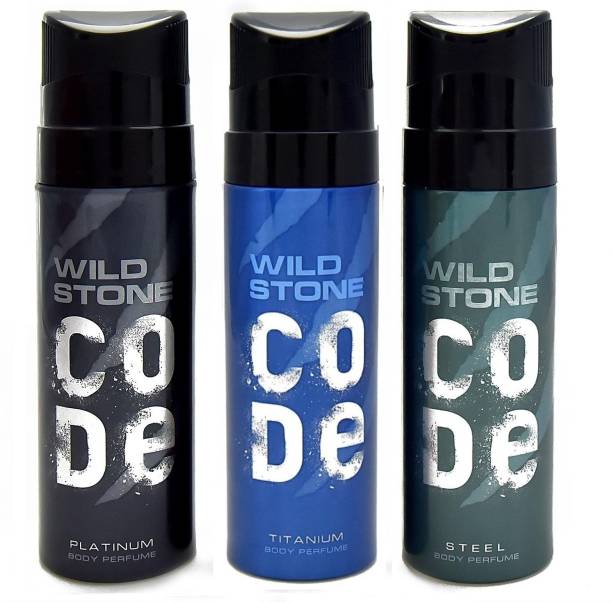 Wild Stone CODE TITANIUM DEODORANT 120 ML+ CODE PLATINUM DEODORANT 120 ML+ CODE STEEL DEODORANT 120 ML Deodorant Spray  -  For Men