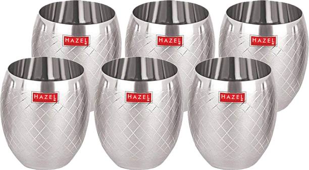 हेज़ल Matt Finish Stainless Steel Drinking Glass ग्लास सेट
