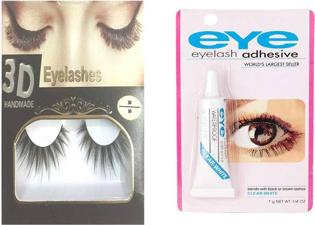 BELLA HARARO 3D Thick Long False Eyelashes with Eye lash Glue Combo of 2)