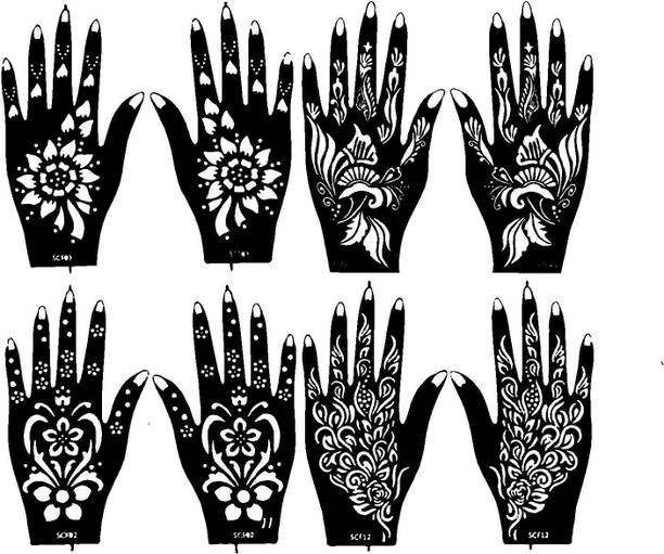 IVANA'S India Henna Tattoo Stencil Set for Women Girls Hand Finger Body Paint Temporary Tattoo (IVANA-1039)