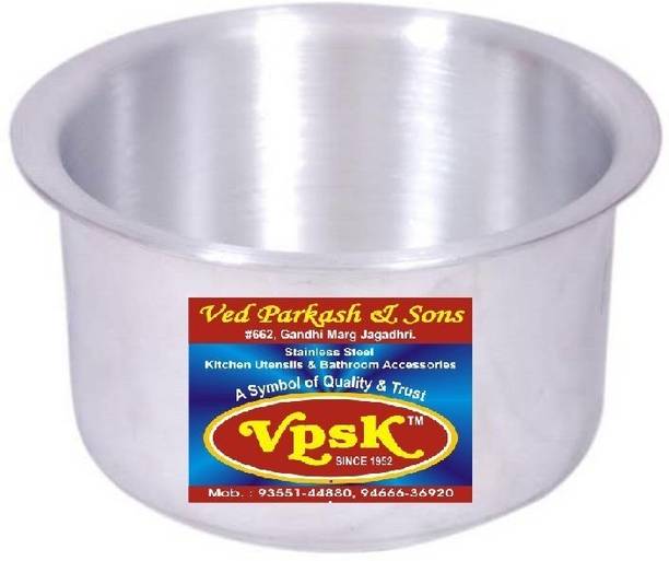 VPSK Aluminium Pot Heavy Patila/Rice Boiler Tope No 13, 2 Litre Tope 2 L capacity 15 cm diameter